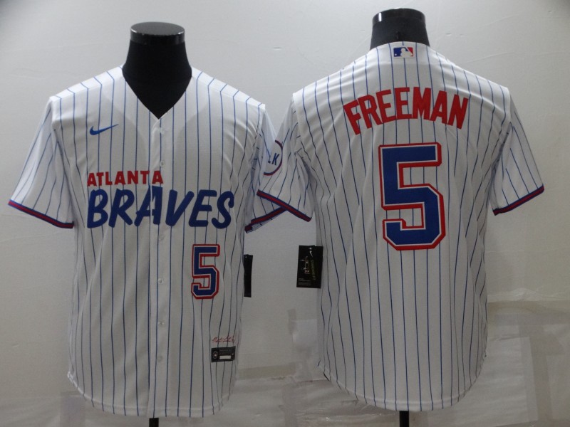 Men's Atlanta Braves Freedie Freeman #5 White Jersey City Edition